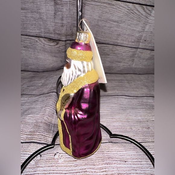 Patricia Breen 1997 Making His List Fuchsia #9633 Blown Glass Christmas Ornament - Picture 3 of 7